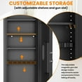 thumbnail image 5 of 53.15" Wall Safe Between the Studs, Biometric Fingerprint Hidden Safe with Dual Alarm System and Silent Mode, Wall Gun Safe with 3 Adjustable Shelves and Magnetic Slot (Black-Fingerpirnt), 5 of 7