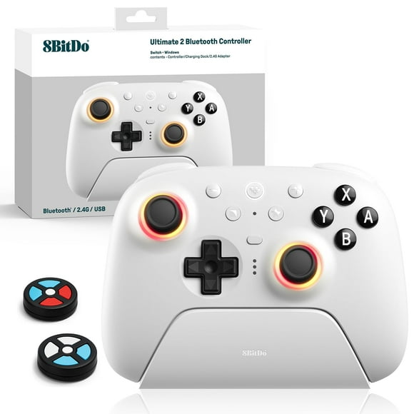 Controlador Bluetooth 8Bitdo Ultimate 2 para Switch/PC Blanco