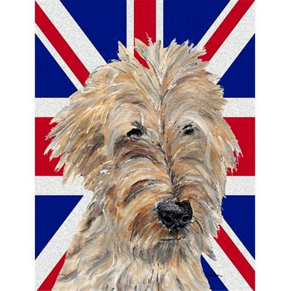 Golden Doodle With English Union Jack British Flag Flag Garden Size