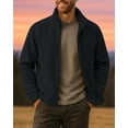 thumbnail image 6 of Generic Men's Polar Fleece Zip Up Jacket Lightweight Outdoor Recreation Full Zip Coat Outerwear Turn Collar Warm Coats, 6 of 6
