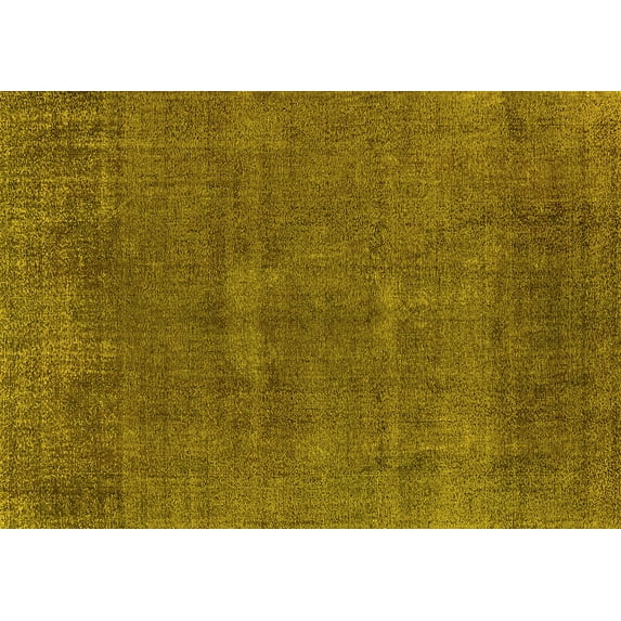 Ahgly Company Indoor Rectangle Oriental Yellow Industrial Area Rugs, 7' x 9'