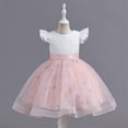 thumbnail image 2 of WEAIXIMIUNG Robes pour Filles 2T-3T Enfants Tout-Petits Filles Printemps Été Imprimé Volant Manches Courtes Robe Volantée Sans Manches Dentelle Fête, 2 of 9