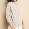 thumbnail image 2 of Bibifish Hoodies For Women Knit Soft Hooded Long Sleeve Hoodies Spring Fall Fashion Drawstring Female Sports Pullover Outerwears, 2 of 8