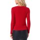 thumbnail image 3 of INSPIRE CHIC Blusa de fiesta con cuello drapeado y mangas largas con brillo XL Roja, 3 of 6