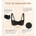 thumbnail image 6 of Exerin Women's Balconette Bra Demi Half Cup Underwire Lightly Padded(38D,Black), 6 of 7