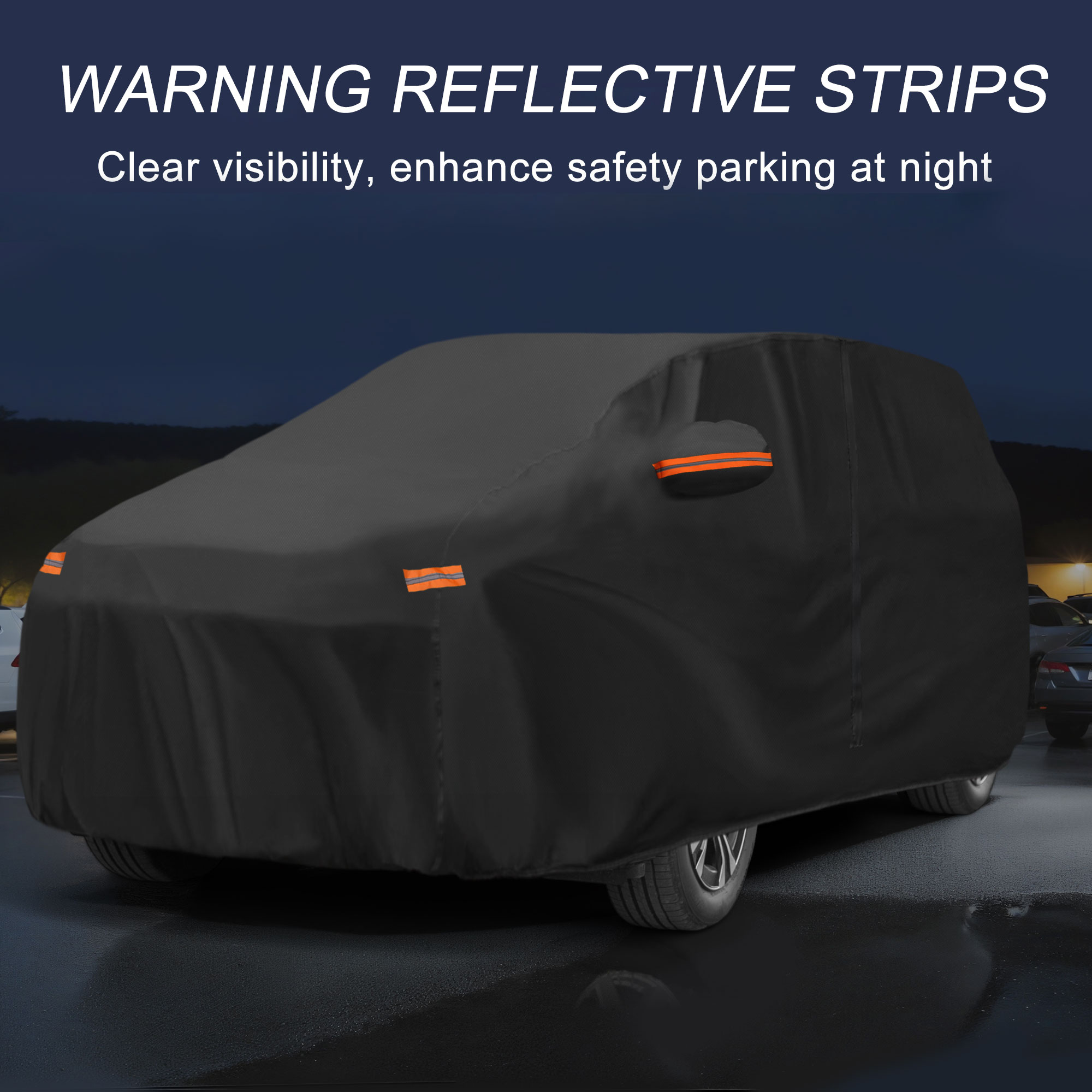 Unique Bargains Car Cover 210D-PU Oxford Outdoor Full Car Cover Waterproof Windproof Black for Toyota BZ4X