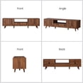 thumbnail image 4 of MIYZEAL 62.2" Walnut TV Stand with Storage, Mid-Century Fluted Entertainment Center with Drawer & Cabinets, Media Console for TVs up to 70", Living Room, 4 of 10