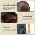 thumbnail image 3 of Sekonow Coin Purse for Men, Small Coin Pouch Keychain with Carabiner, Genuine Leather Change Wallet Zipper Bag Holder, Coffee, 3 of 7