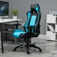 thumbnail image 1 of Topcobe Home Office PU Cuir Réglable Chaise de Bureau Pivotante, Bleu, 1 of 12