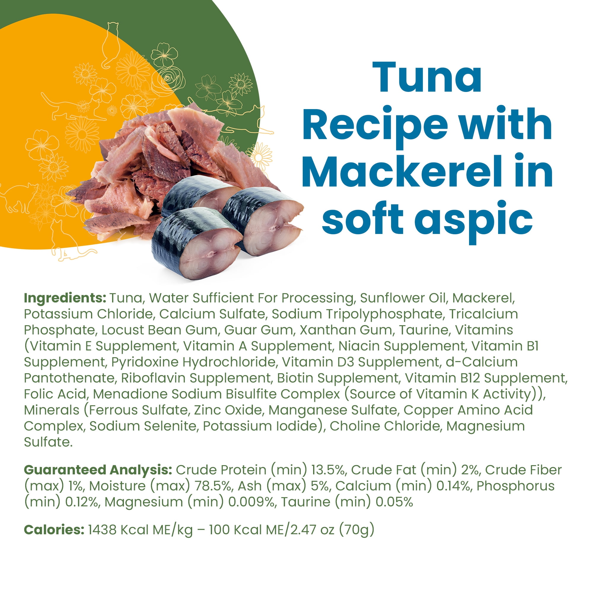 Almo Nature: Classic Complete Cat 12 Pack: Tuna Recipe With Mackerel In Soft Aspic - 2.47oz Cans, Adult Cat Canned Wet Food, Grain Free, Daily Meal
