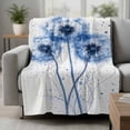 thumbnail image 2 of Watercolor Dandelion Blanket Soft Cozy Warm Twin Blanket for Bed, Plush Fuzzy Flannel Fleece Blankets for Sofa, Pastoral Spring Blue Flowers Throw Blankets for Couch, Gifts for Men, 60"x80", 2 of 9