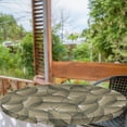 thumbnail image 2 of Ambesonne Leaves Greenery Fitted Round Tablecloth, Nature Leafy Print, 45"- 56" Diameter, Khaki Peacock Green, 2 of 5