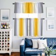 thumbnail image 2 of Abstract Kitchen Curtains Valances and Tiers Set of 3 Dark Gray Yellow Gradient Ombre Tier Curtains and Valance with Rod Pocket for Small Windows, 27.5"x24", 2 of 9