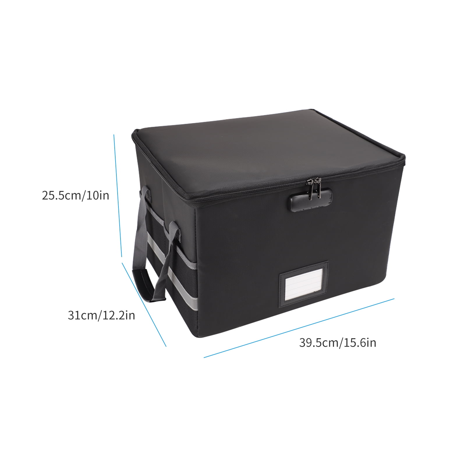 Dcenta Fireproof Document Box File Organizer with Combination Lock, Black