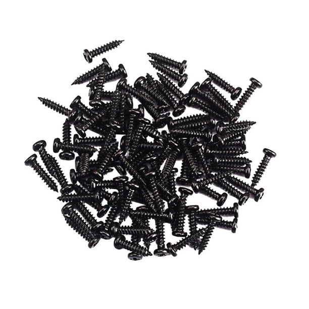 100 tornillos de cvija de afinación para guitarra eléctrica/acústica, bajo, ukelele, banjo , Negro Hugo Tornillos de clavijas de afinación