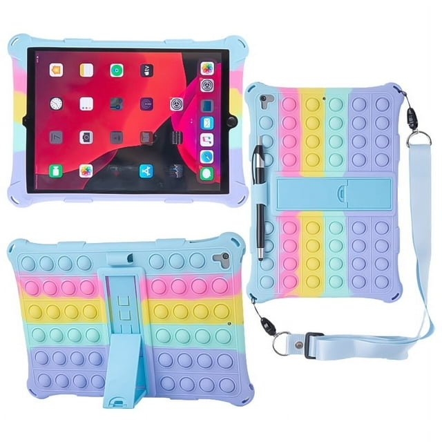 Étui pour Tablette pour iPad 9.7 2018 2017 5th 6th Funda Étui Support pour Enfants pour iPad Air 5 4 10.2 7th 8th 9th 10th Generation Pro 11 Étui Coloré Blue-SP iPad10.2 7th 8th 9th