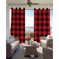 thumbnail image 4 of Red Black Buffalo Plaid Blackout Curtains 84 Inches Long for Bedroom, Black Red Checkered Thermal Insulated Room Darkening Black Out Window Curtain Panels Grommet Drapes for Living Room, 4 of 8