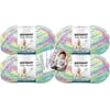 Bernat Baby Blanket Yarn - Big Ball 10.5 oz - 4 Pack with Pattern Cards in Color Jelly Beans