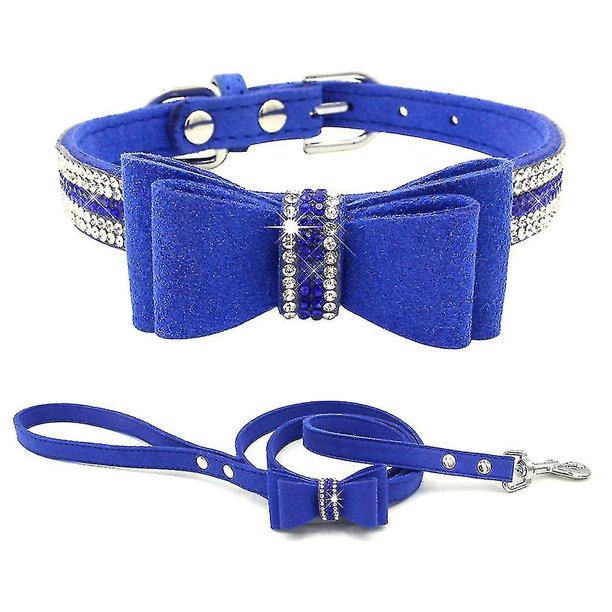 Collar para perro con pajarita, Collar suave deslumbrante con cristal de piedras preciosas de diamantes de imitación, adecuado para perros con