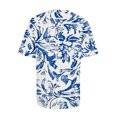 thumbnail image 4 of Camiseta de Cuello Redondo de Manga Corta con Impresión Floral para las Mujeres, Blusa de Poliéster Suave de Estilo de Vacaciones para el Uso Diario de Primavera Y Otoño, 4 of 7