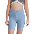 thumbnail image 1 of Doomiva Girls Athletic Swim Shorts Solid Color Shorts Sport Cheer Workout Running Light Blue 110, 1 of 5