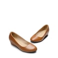 thumbnail image 4 of Dream Pairs Women's Mid Wedge Heel Pump Shoes Debbie color TAN/PU size 7 Wide Available, 4 of 5