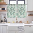 thumbnail image 2 of Turquoise Boho Kitchen Curtains Window Panels, Vintage Abstract Art Floral Ethnic Tribe Insulated Window Treatment Curtain, Grommet Curtains for Bedroom/Living Room/Bathroom, 2 Piece 52"Wx45"L, 2 of 8
