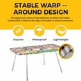 thumbnail image 4 of Easter Bunny Table Cloths for 8 Foot Rectangle Tables, Spring Easter Eggs Floral Black White Check Patio Waterproof Elastic Fitted Tablecloths, Washable Rectangular Table Cover for Camping, 4 of 8