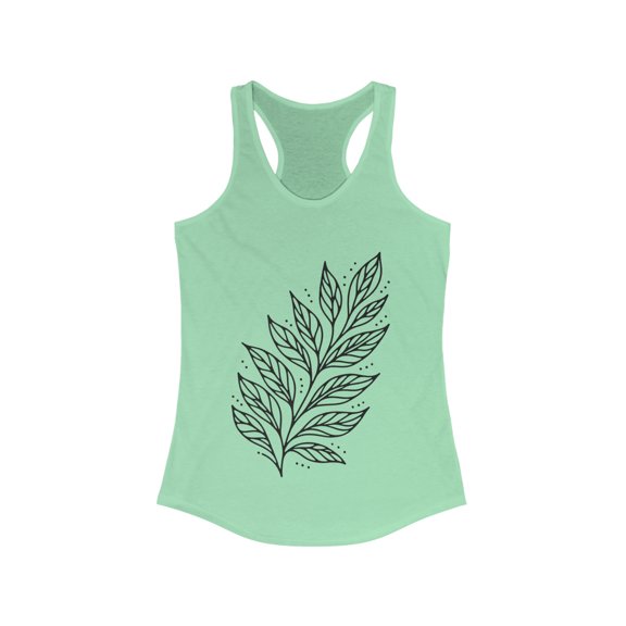 Boho Leaf Image Women's Racerback Tank Top - Summer Fashion
