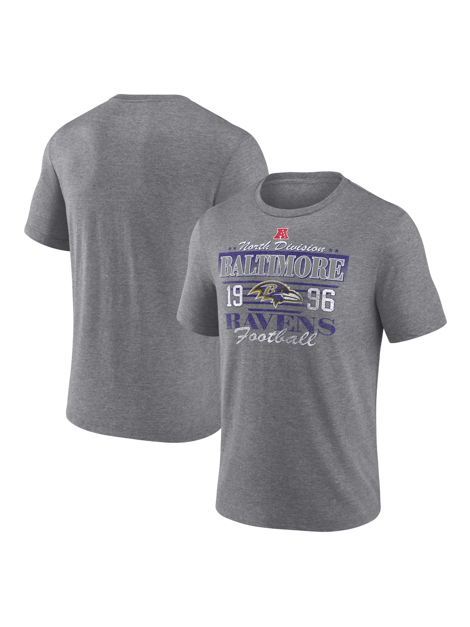 NFL Baltimore Ravens Men's Synthetic Gray Heather Short Sleeve T-Shirt