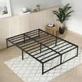 thumbnail image 1 of VECELO 14.2 Inch Queen Metal Platform Bed Frame, Heavy Duty Metal Bed with Under-bed Storage, No Box Spring Needed, Black, 1 of 9