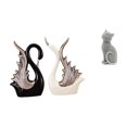 thumbnail image 1 of Elegantes Figuras De Cisne Y Gato, Esculturas De Animales De Cerámica Y Resina Para Escritorio, Estantería, Aniversario, Chimenea, Entrada, Estantería, Sala De Estar, Dormitorio, Decoración., 1 of 8
