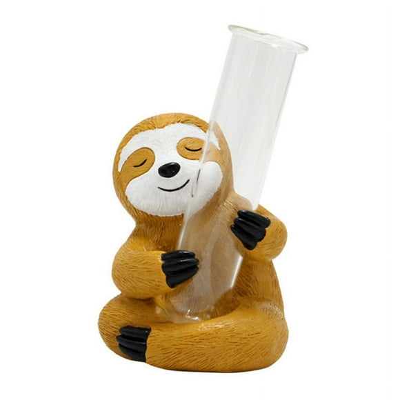 Ersvoioy Reative Flower Vase, White Sloth Flower Vase for Decor,Animal Home Decoration Crafts, Resin Glass Flower Pot for Centerpieces, Home Decorative Flower Vase, Tiny -Ce Table Decor