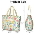 thumbnail image 3 of Tote Bag for Women - Pioneer Flower Shoulder Bag - Large Utility Work Duffle Bag with Zipper Handbag for Travel, Work, Sprots, 3 of 5