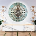 thumbnail image 6 of THE GEARS CLOCK Wall Clock with Real Moving Gears EN-LI_ 36 in Round Aqua-Green, 6 of 11