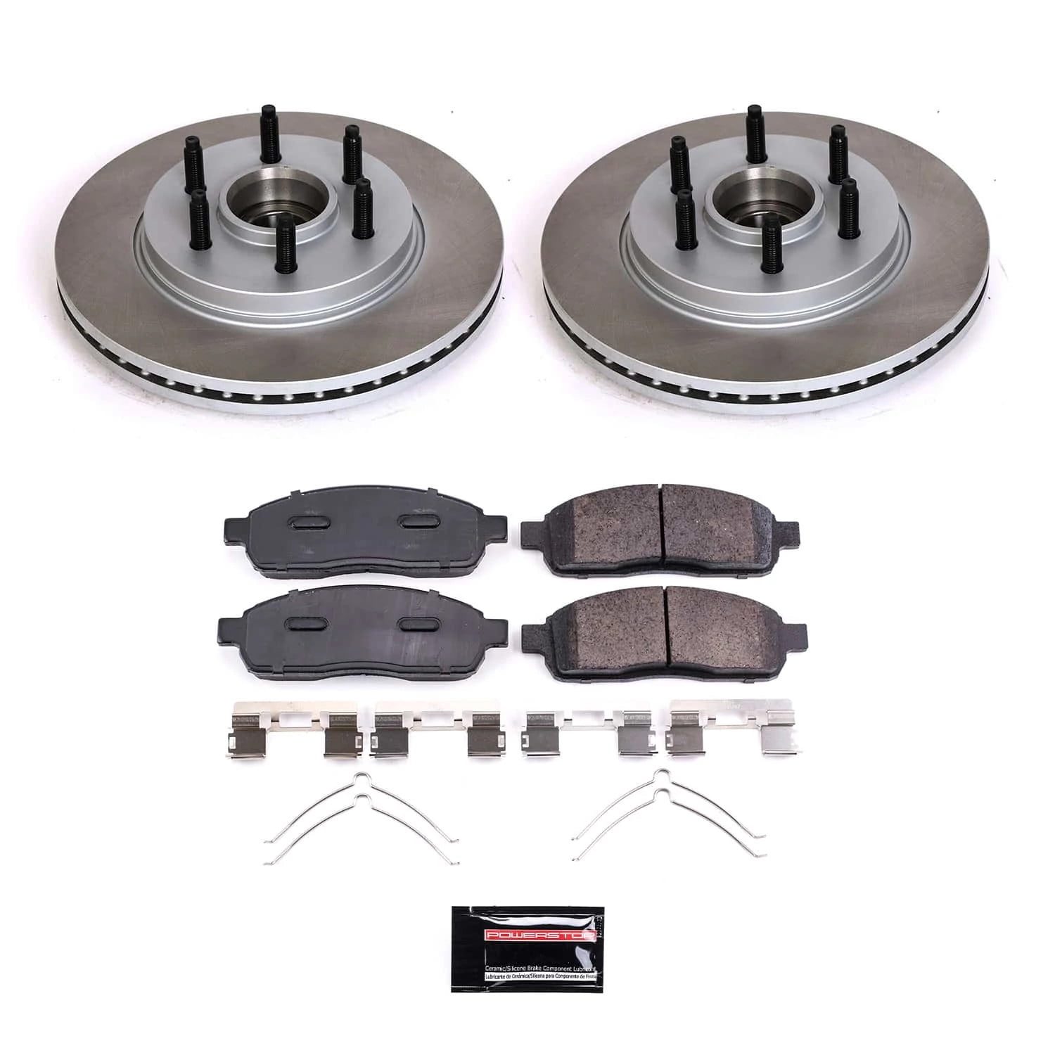 PowerStop Front Semi-Coated Rotor and Low-Dust Ceramic Brake Pad Kit SC1939