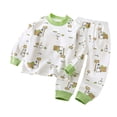 thumbnail image 2 of Antinious A Long-Sleeved Solid Color Casual Home Wear Set Suitable for Boys and Girls,Toddler Winter Long Sleeve Sleepwear Outfits Sets,Kids Winter Long Sleeve Home Wear Set,Green,110, 2 of 3