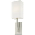 thumbnail image 4 of 6 inch 1 Light Brushed Nickel ADA Wall Sconce with Hand Crafted Off-White Fabric Shade, 4 of 6