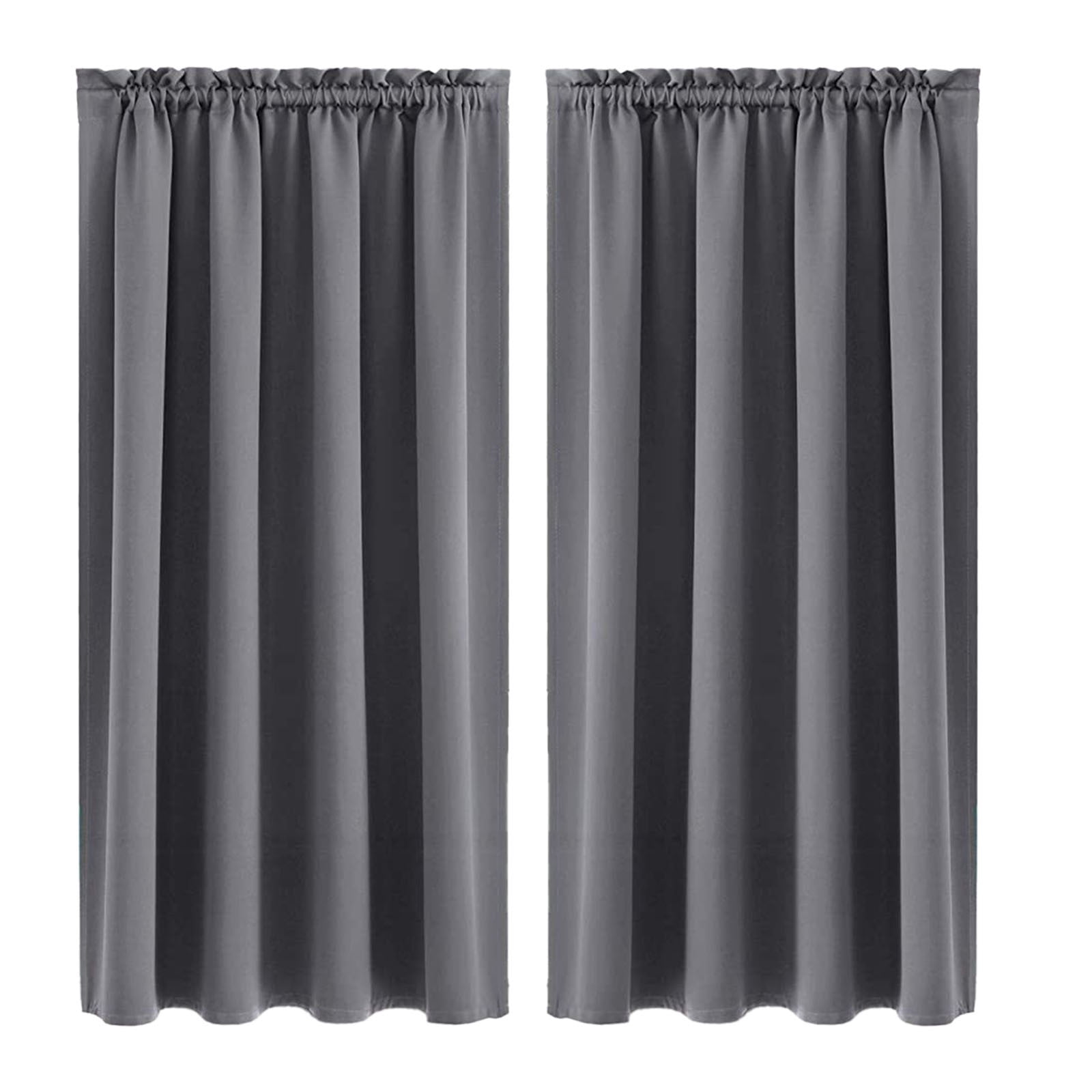 Gray Blackout Curtains 84 inch Length, Rod Pocket Room Darkening Drapes for Bedroom Living Room, Insulated Thermal Light Blocking Window Curtain (W52 x L84 Inch)