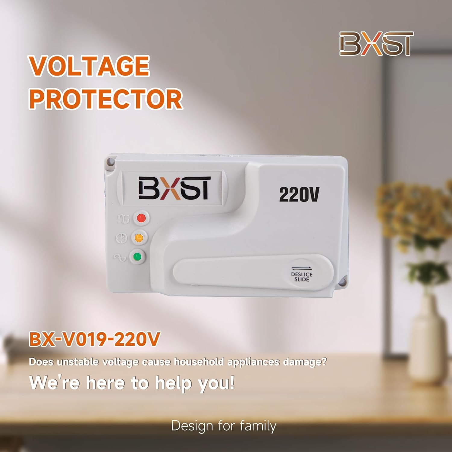 Wiring Surge Protector for Home Appliances Voltage Adjustable Delay Protection Suitable for Air Conditioners/Refrigerators/TVs, Kitchens and Other Home Appliances 2400W. (220V)