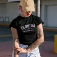 thumbnail image 2 of Florida, The Sunshine State, Est. 1845 feat. Palm Trees Art Merch Gift, Black T-Shirt, Small, 2 of 5