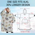 thumbnail image 4 of Oversized Wearable Blanket Hoodie,Colorful Cow Flower Pattern Sherpa Blanket Hoodie with Super Pockets,Super Warm Fuzzy Pullover for Women & Men, 4 of 6