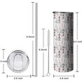 thumbnail image 5 of 20oz White Christmas Tree Pattern Skinny Tumblers Stainless Steel Tumbler with Lid and Straw,Vacuum Insulated Double Wall Travel Tumbler Cups with Cleaning Brush for Coffee,Tea, 5 of 6