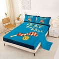 thumbnail image 2 of Castle Fairy Sport Pickleball Bed Sheets 4-Piece, Checkered Paddle Pattern Full Size Sheets, Blue Red,1 Fitted Sheet, 1 Flat Sheet and 2 Pillowcases, 2 of 6
