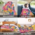 thumbnail image 2 of Yayeee Throw Blanket for Couch Soft Warm 50" x 60" Sofa Chair Bed Decoration, Art Map, 2 of 7