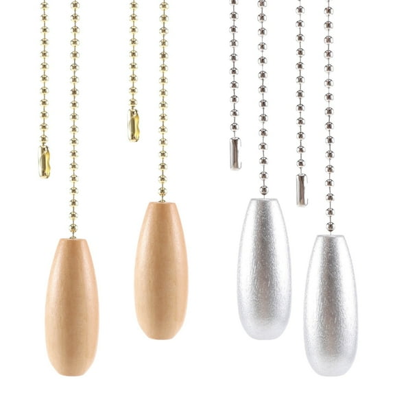 4 Pieces Ceiling Fan Chain Pulls Wooden Pull Chain Extension Pull Chain for Ceilin G19644