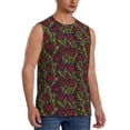thumbnail image 2 of Fotbe Burgundy Peony Flowers Men's Camiseta sin Mangas Estampada para Hombres, Playera Casual para Gimnasio, Entrenamiento, Playa-Large, 2 of 7