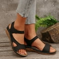 thumbnail image 5 of Viluyesy Wedge Sandals for Womens, Open Toe Arch Support Ankle Strap Casual Slingback Shoes Black, 5 of 8
