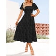 thumbnail image 2 of Vestido ZESICA para mujer, estilo bohemio, floral, playa, negro, talla L, 2 of 7
