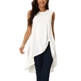thumbnail image 1 of Top sin mangas de corte asimétrico INSPIRE CHIC para mujeres, elegante y casual, color blanco, talla M, 1 of 1
